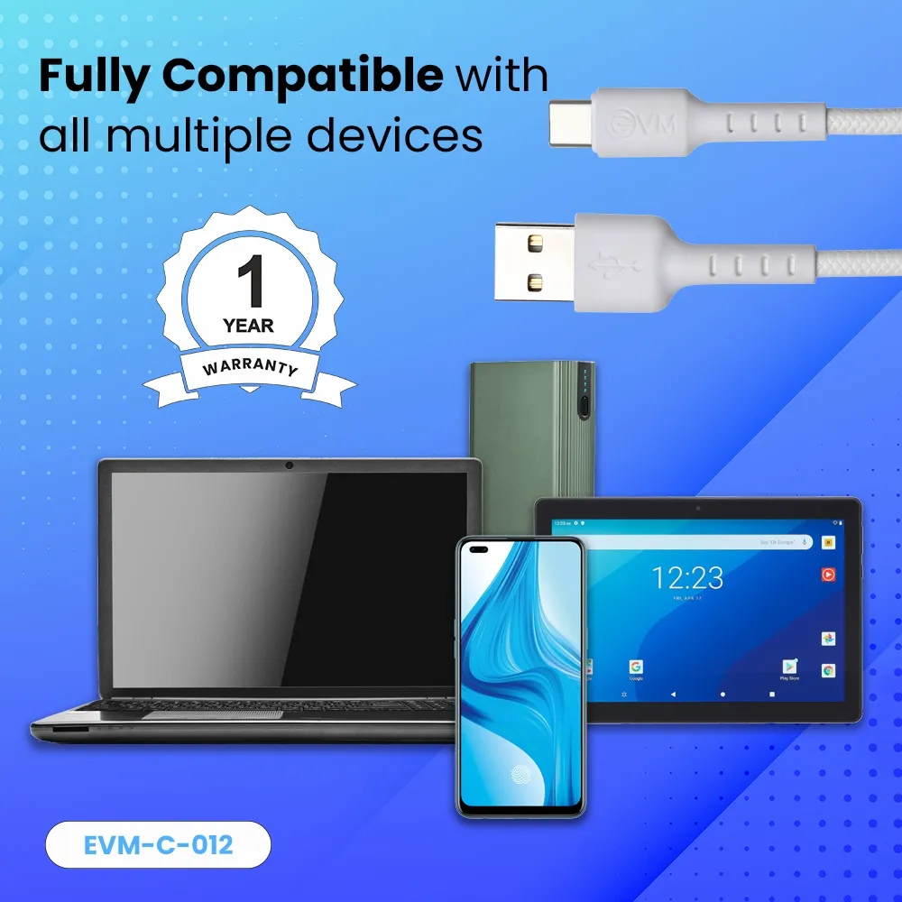 EVM Type-C Charge & Sync Cable EVM-C-012-W view 5